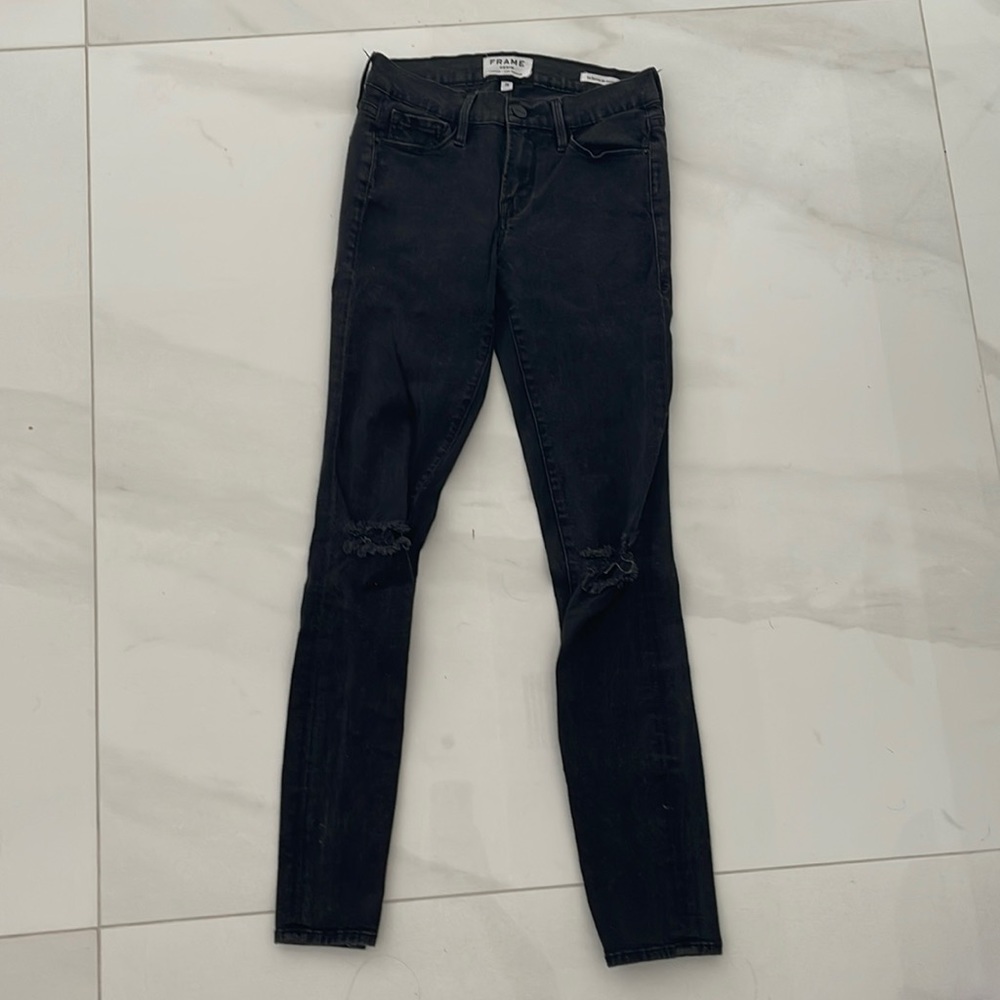 Frame Ripped Skinny Jeans Size 26